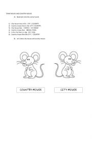 English Worksheet: Town Mouse and Country Mouse