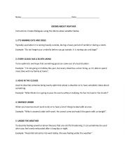 English Worksheet: Idioms About Weather