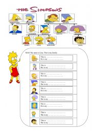 English Worksheet: my family