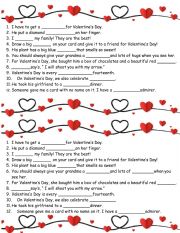 English Worksheet: Valentine�s Day Vocabulary Exercise 