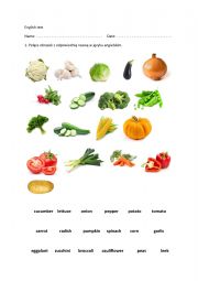English Worksheet: Primary school test - vegetables