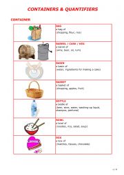 English Worksheet: Containers 1