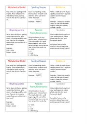 English Worksheet: Spelling tasks