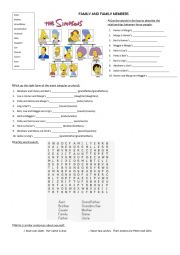 English Worksheet: Family and family members