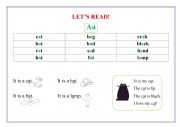 English Worksheet: Let�s read  Aa