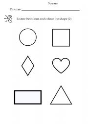 English Worksheet: SHAPES (LISTENING FOR PRESCHOOL)