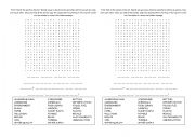 English Worksheet: Recycling Hidden Message Wordsearch