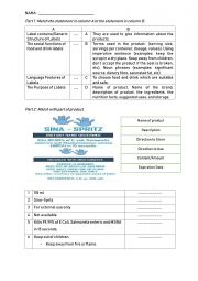 English Worksheet: Label Text