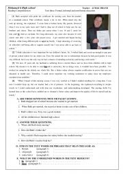 English Worksheet: education