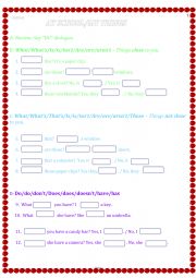 English Worksheet: This/That/These/Those/Do/Does