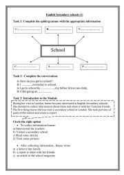 English Worksheet: English Secondary School  -1-