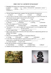 English Worksheet: FILM MUSIC LEITMOTIS