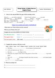 English Worksheet: A letter from an English friend 