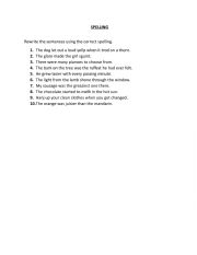 English Worksheet: Correct the Spelling