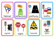 English Worksheet: Road Safety Flashcards