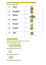 English Worksheet: thanksgiving