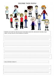 English Worksheet: DESCRIBE PEOPLE