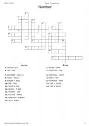 Number - Crossword Labs 1-20