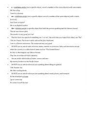 English Worksheet: articles