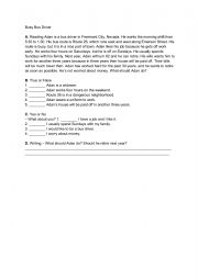 English Worksheet: Busy Bus Driver