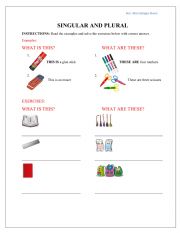 English Worksheet: Singular and Plural