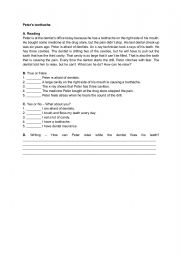 English Worksheet: Peter�s toothache