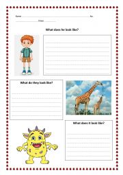 English Worksheet: describe