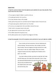 English Worksheet: Identifying Adjectives