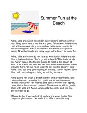 English Worksheet: Summer Fun