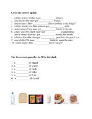 English Worksheet: Some/Any + quantifiers
