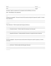 English Worksheet: Elements of a composition