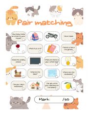 English worksheet: Pair matching 1