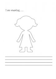 English Worksheet: What are Jane and Johnny wearing? Draw and cut out activity