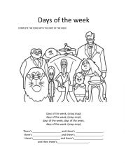 English Worksheet: Days of the week song
