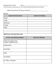 English Worksheet: Mapping My City