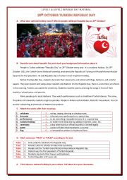 English Worksheet: Turkish Republic Day 29th October 