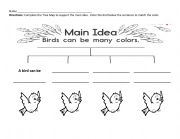 English Worksheet: Tree Map Colors of Birds