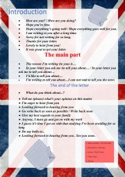 English Worksheet: The plan of writing letters