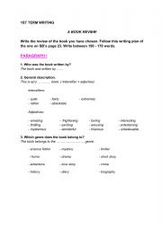 English Worksheet: A BOOK REVIEW