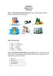 English Worksheet: My family