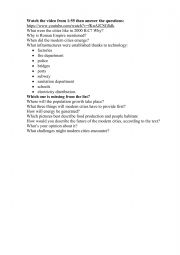 English Worksheet: Cities of the future