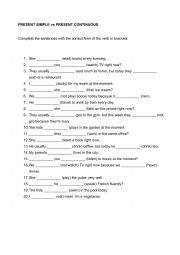 PRESENT SIMPLE vs PRESENT CONTINUOUS - ESL worksheet by profgal