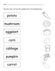 English Worksheet: Veggies