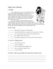 English Worksheet: Mother�s Day Exercise