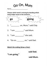 English worksheet: ORT Stage 1 - Go On Mum