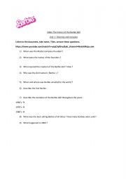 Video the History of the Barbie doll worksheet