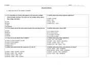 English Worksheet: Test about Elements of Nature