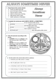 English Worksheet: Always Sometimes Never