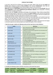 English Worksheet: CITIES OF THE FUTURE