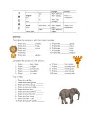 English Worksheet: THERE for kids